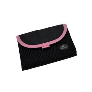 Buddy Pouch Running Bag Magnetic Black Pink Compartments 7"